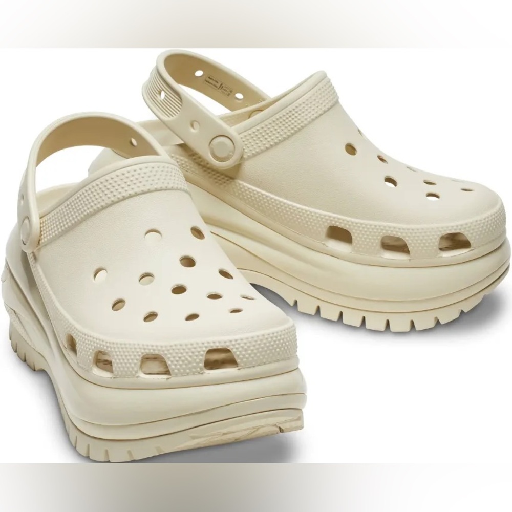 CROCS Off-White Platform Clogs